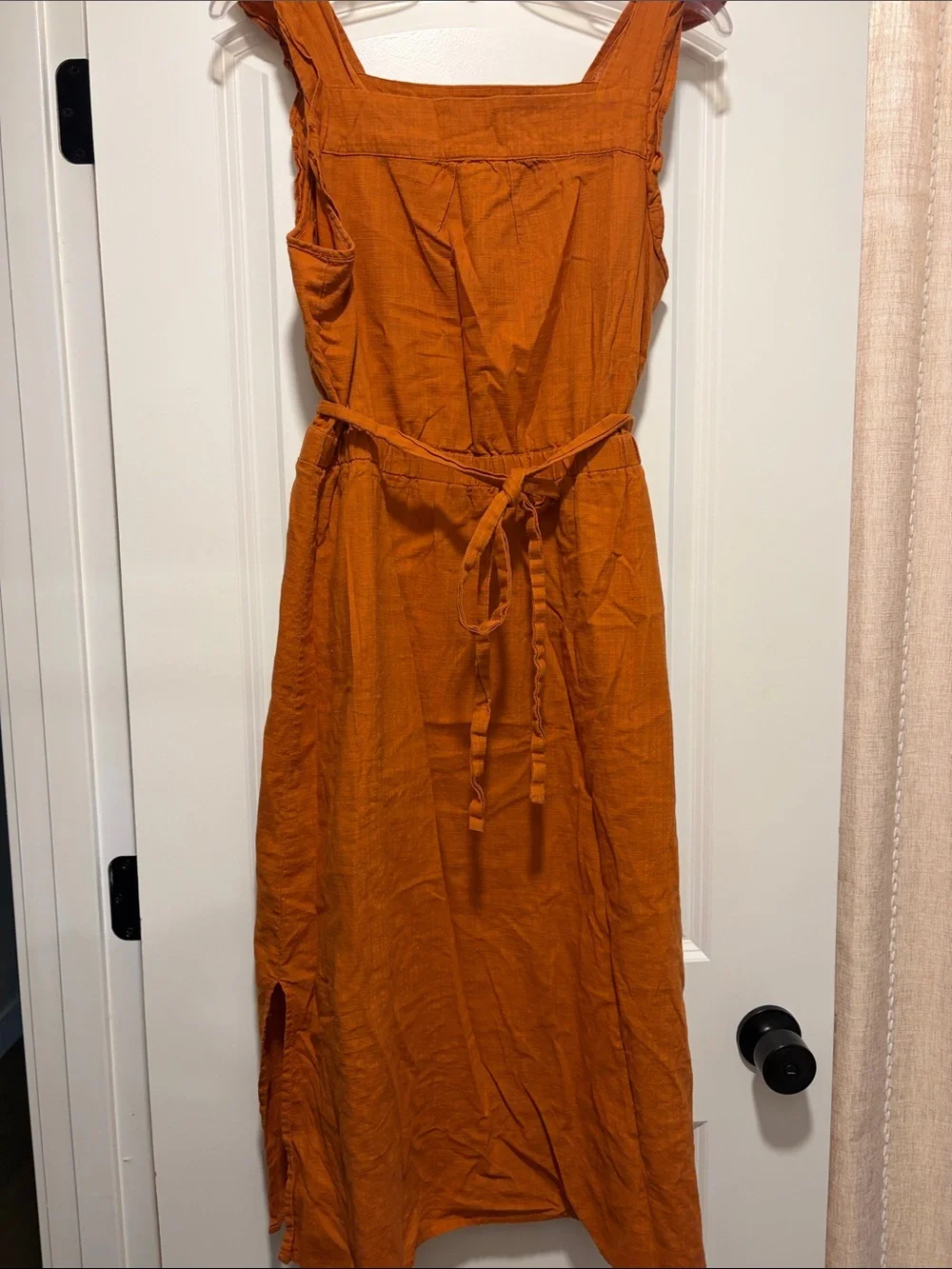 Universal Thread Orange Sleeveless Midi Dress with Tie Waist - Picture 1 of 1